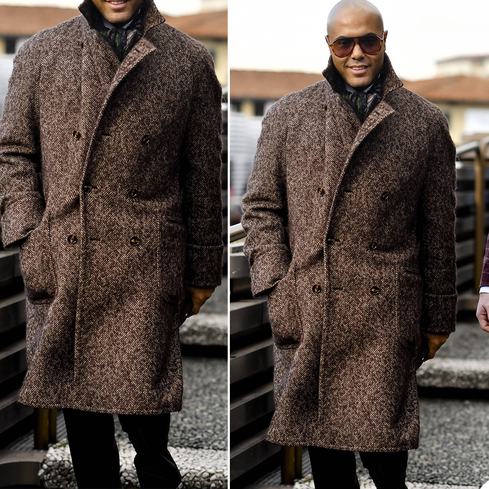 Men'S Formal Wear No Suit - Winter Warm Thick Tweed Men's Coat