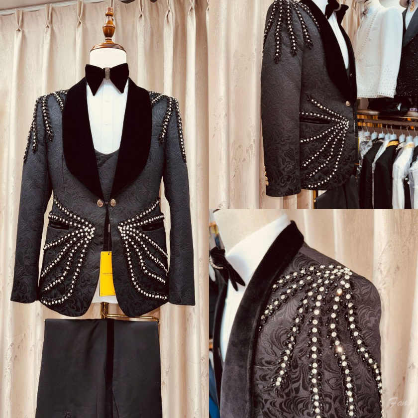 Men'S Formal Wear No Suit - Gorgeous Crystal Tassel Men Suit 3