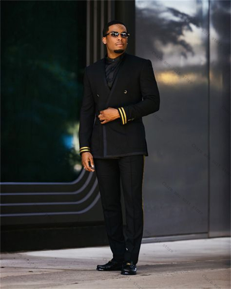 Black Men Suit Set 2 Piece Bla - Formal Wear For Men Yellow recension och pris