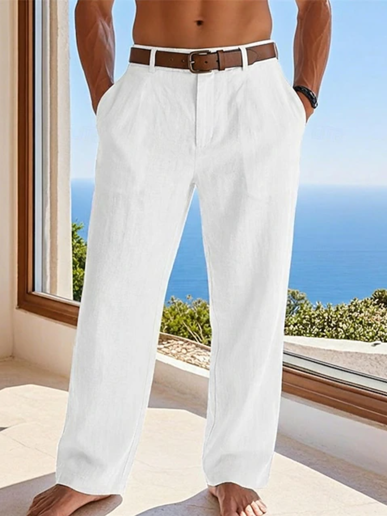 New Summer Linen Men's Straigh - Men'S Formal Style recension och pris