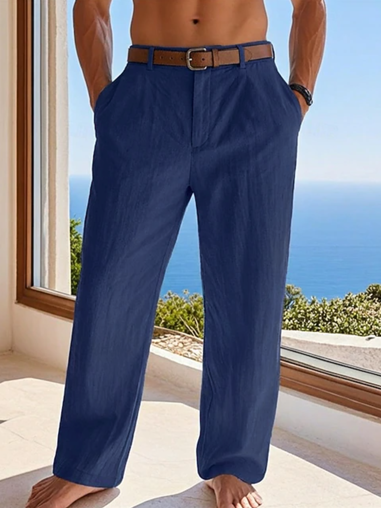 New Summer Linen Men's Straigh - Men'S Formal Style recension och pris