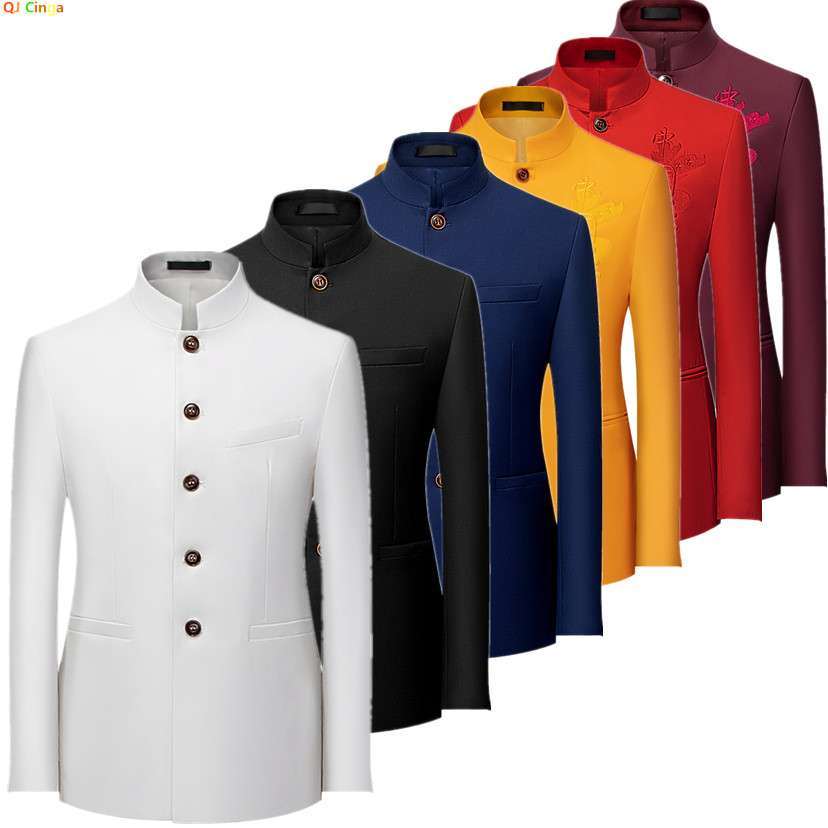 2026 Men's Chinese Style Long  - Formal Wear For Men Yellow recension och pris