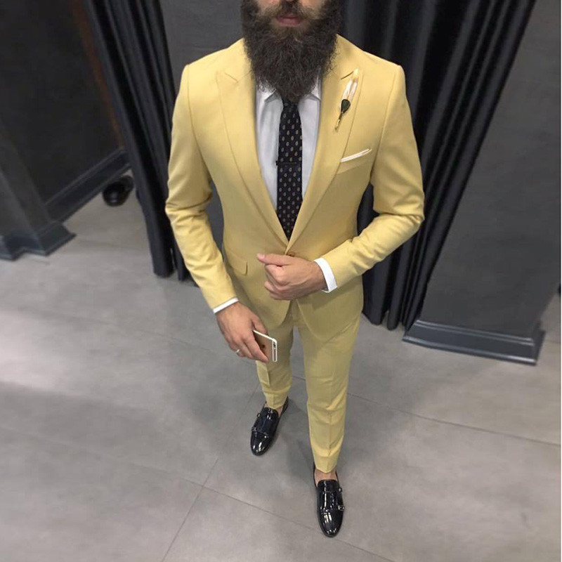 2025 Latest Yellow Men Suits f - Formal Wear For Men Yellow recension och pris