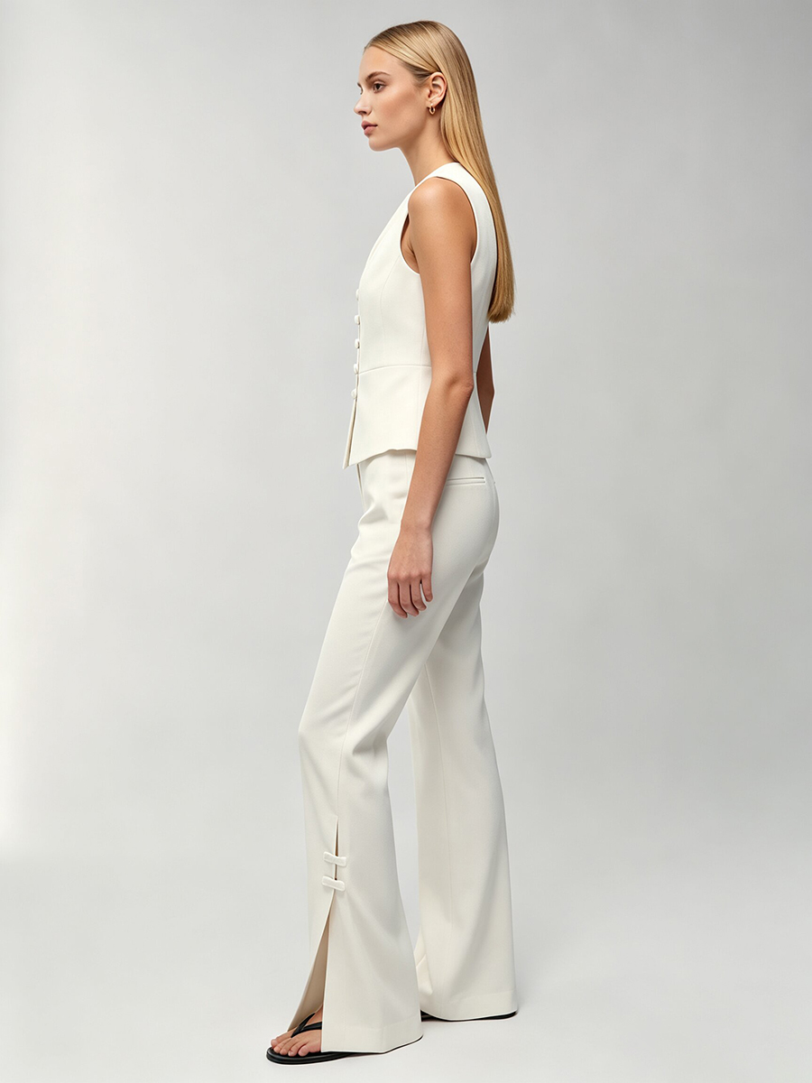 LIMO Women White Chinese Frog  - Men'S Formal Style recension och pris