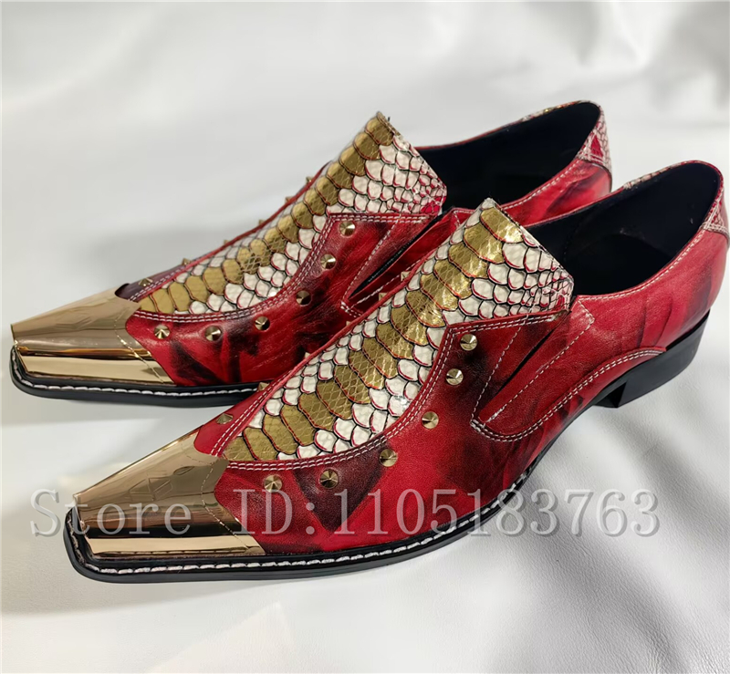 Baroque Style Red Snake Print  - Men'S Formal Style recension och pris