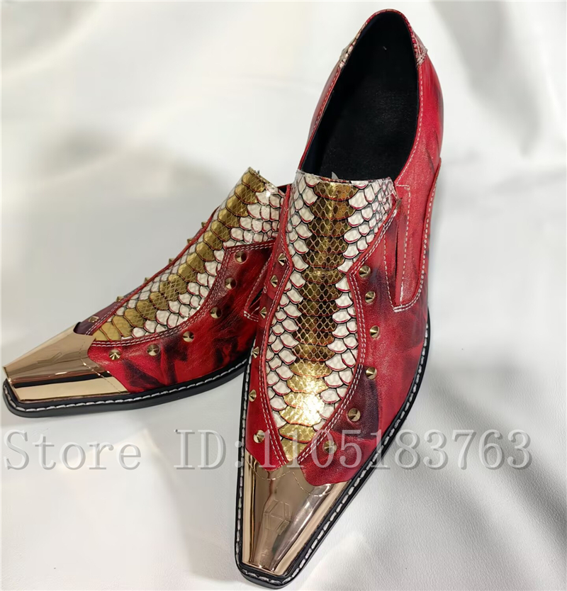 Baroque Style Red Snake Print  - Men'S Formal Style recension och pris