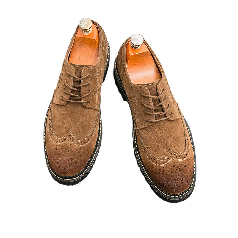 Men's Brown Suede Brogue Oxfor - Large Men Formal Wear recension och pris