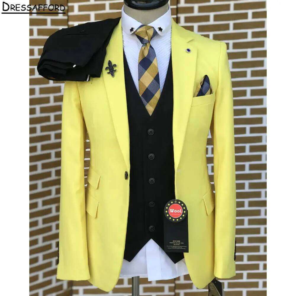 Yellow Elegant Men Business Fo - Formal Wear For Men Yellow recension och pris