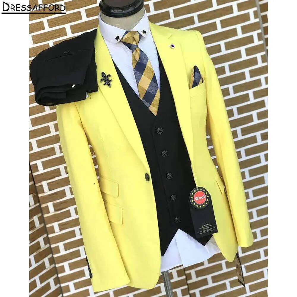 Yellow Elegant Men Business Fo - Formal Wear For Men Yellow recension och pris